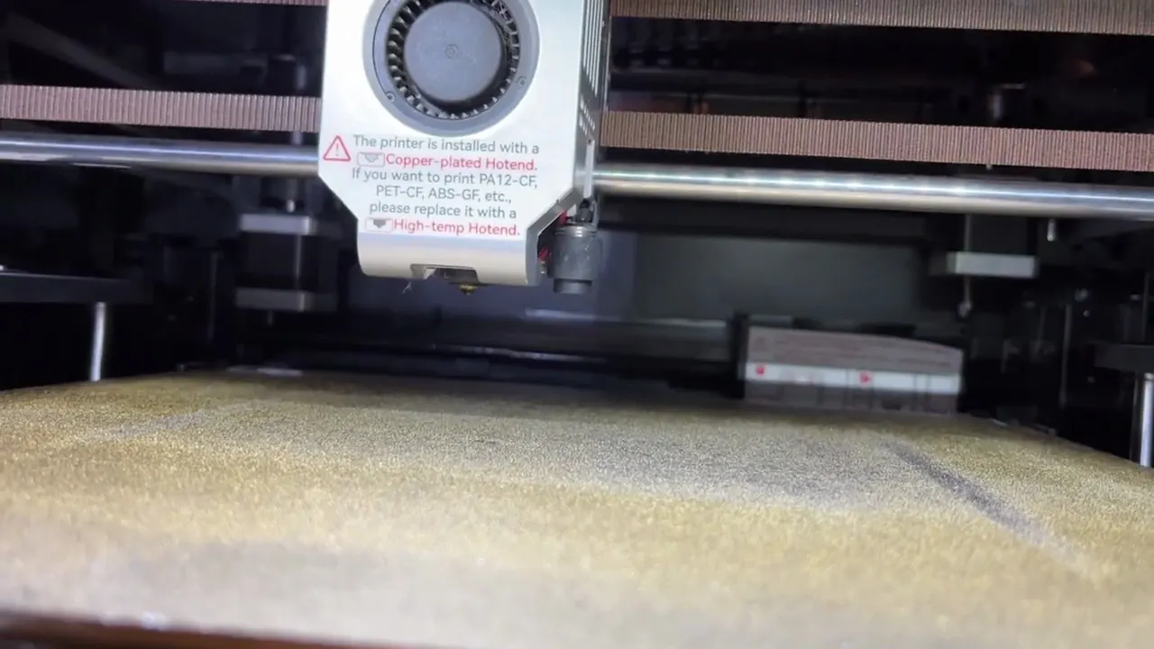 QIDI X-Max 3 print head moving over a large build surface